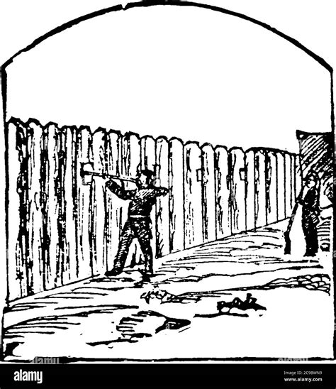 Barrier of stakes .